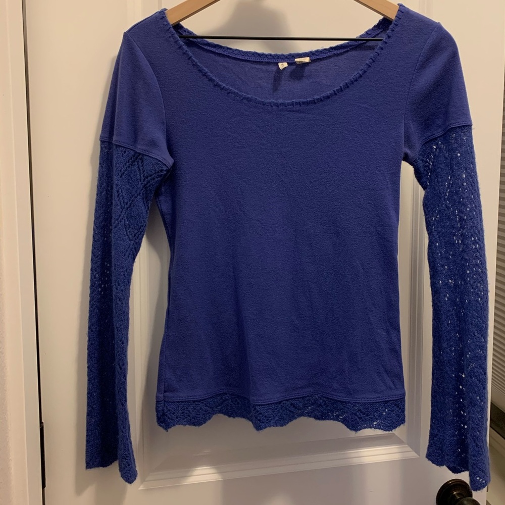 Moth (Anthropologie) sweater w/crochet accents